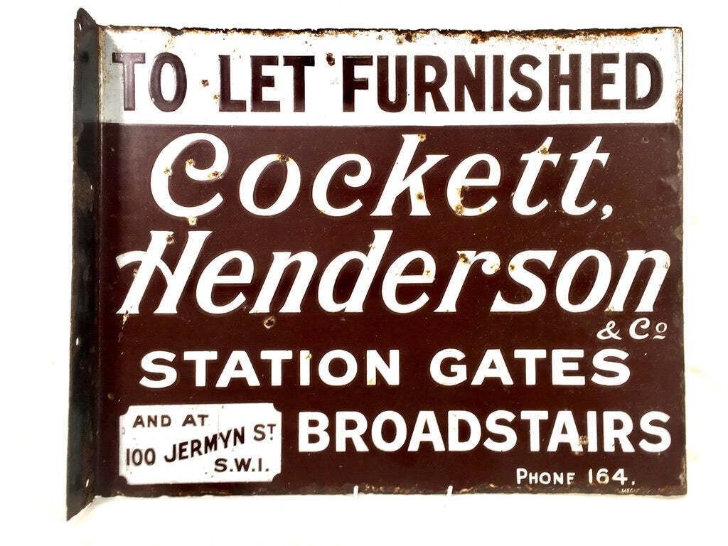 Antique Advertising   Early 20th Century Enamel Sign For A London Estate Agents photo 419.0