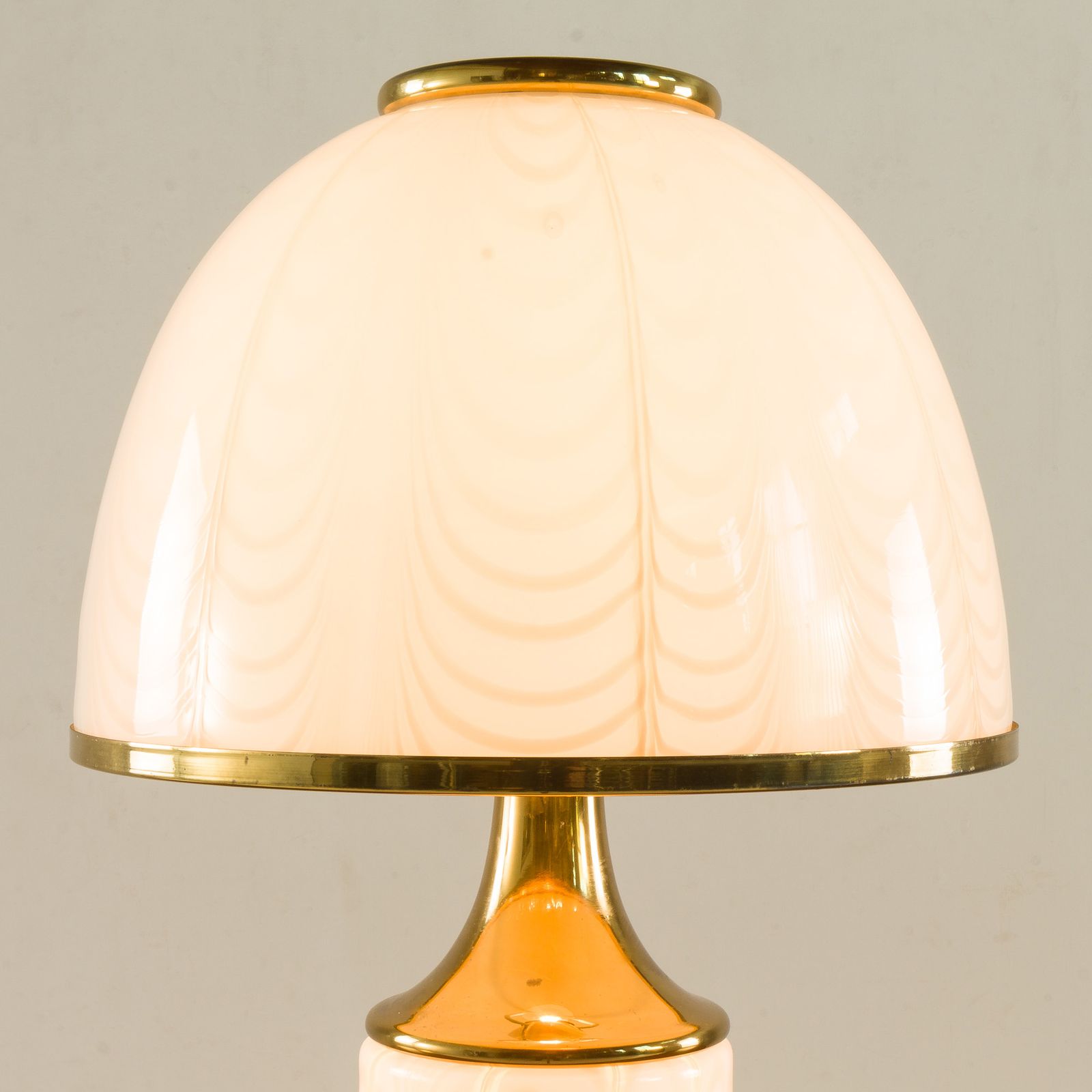 Rare Romeo Rega Murano Glass And Brass Lamp, Italy 1980s photo Lighting