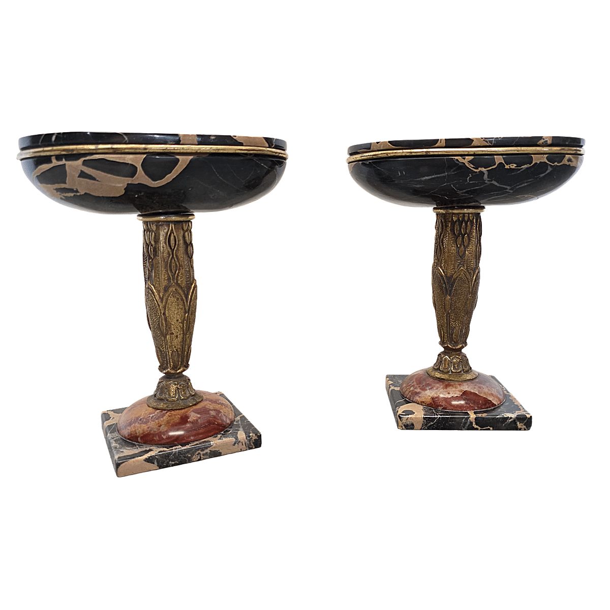 Franse art deco schalen van marmer en brons, 1920/30 photo furniture