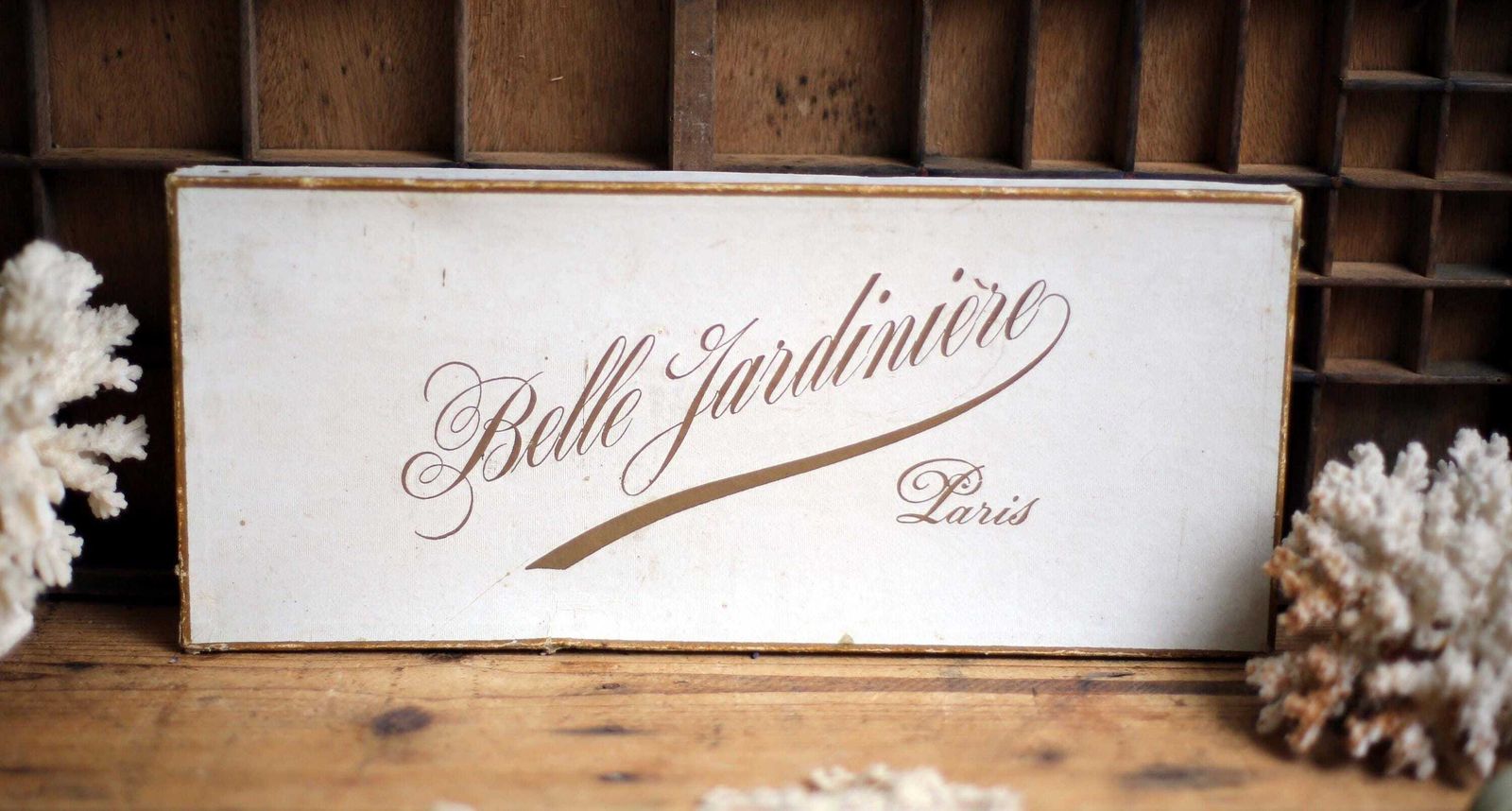Antique First Holy Communion Set From Belle Jardiniere Paris Box French Advertising photo vintage