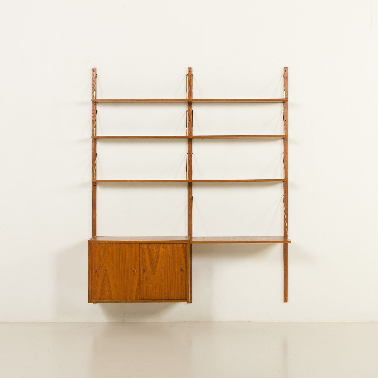 Danish Teak Wall Unit In The Style Of Cadovius, Sorensen, 1960s photo for sale
