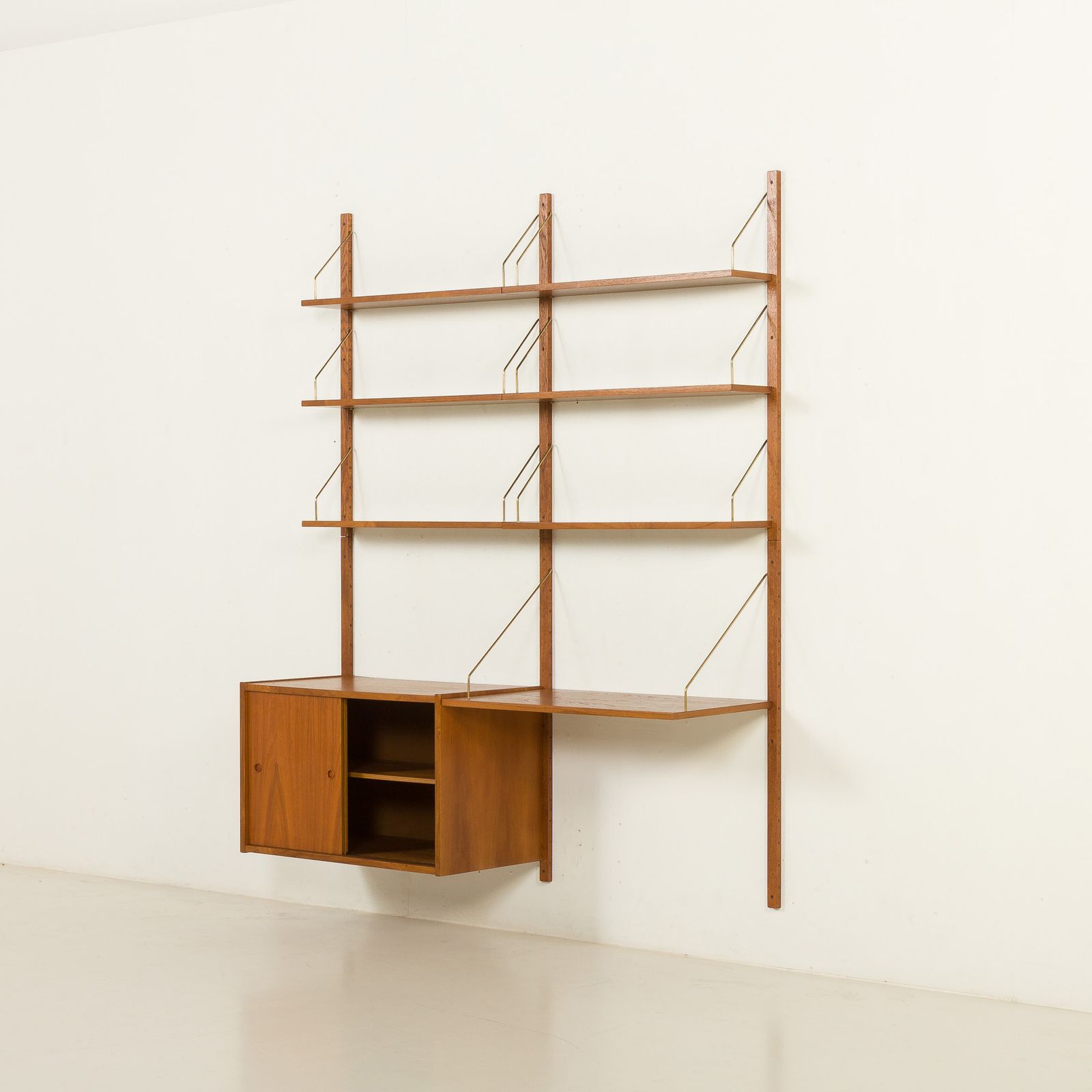 Danish Teak Wall Unit In The Style Of Cadovius, Sorensen, 1960s photo vinterior