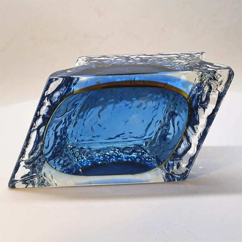 1960s Ashtray Or Catch All In Hand Worked Murano Glass By Flavio Poli For Seguso. Made In Italy photo vintage