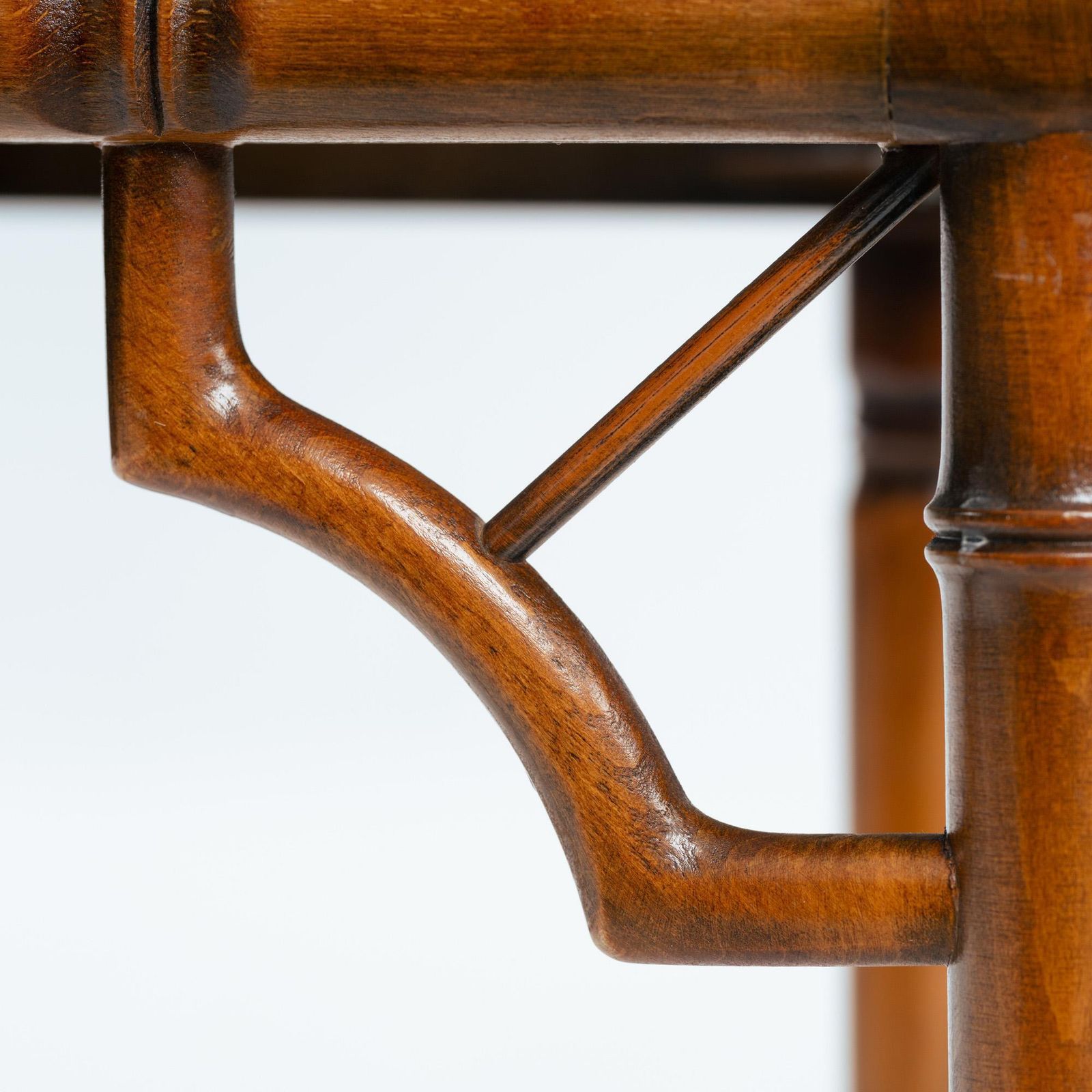 photo for sale 4 Faux Bamboo Chinoisery Highback Dining Chairs With Cane Webbing, 1970s