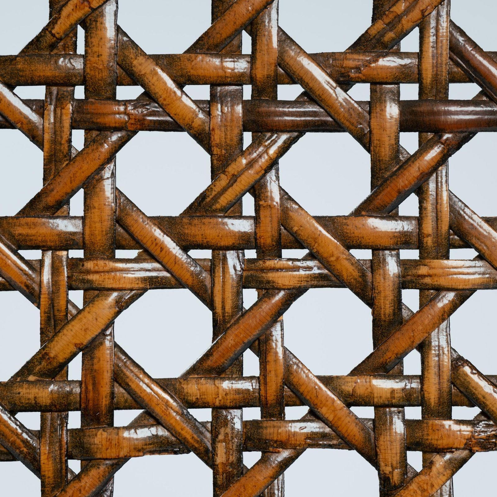 photo buy 4 Faux Bamboo Chinoisery Highback Dining Chairs With Cane Webbing, 1970s