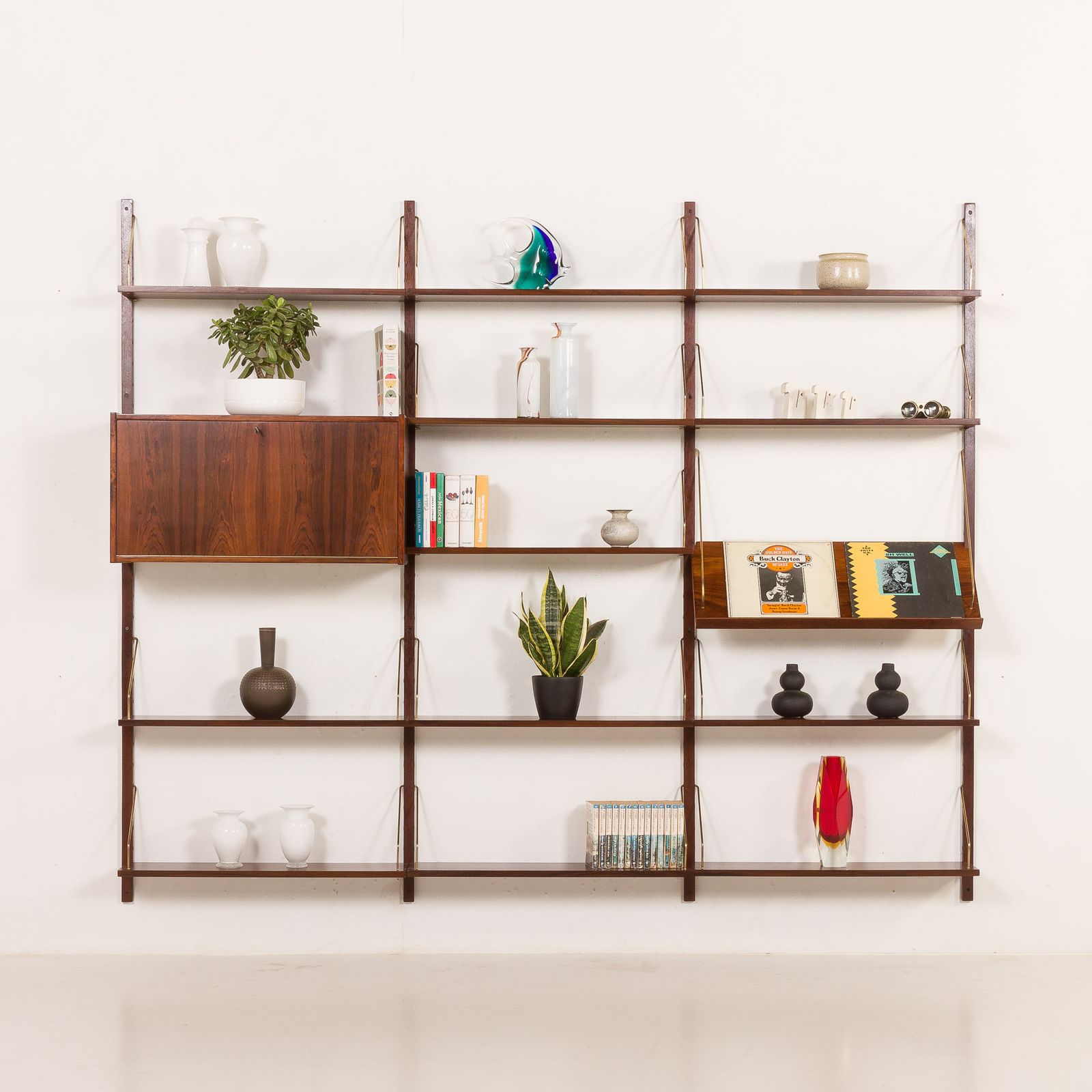 Danish Rosewood Wall Unit In The Style Of Cadovius, Sorensen, 1960s photo for sale