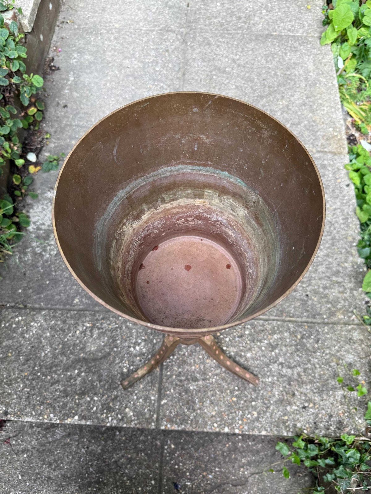 Rare Vintage 1970s Pink And Gold Pedestal Planter Antique Style Jardiniere Stand photo vintage