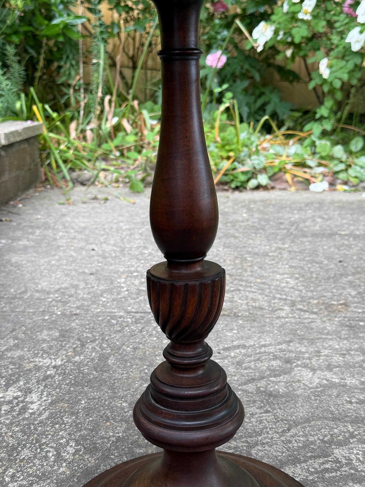 Vintage 1900s Mahogany Wine Table Georgian Revival Plant Stand Side Table photo vinterior