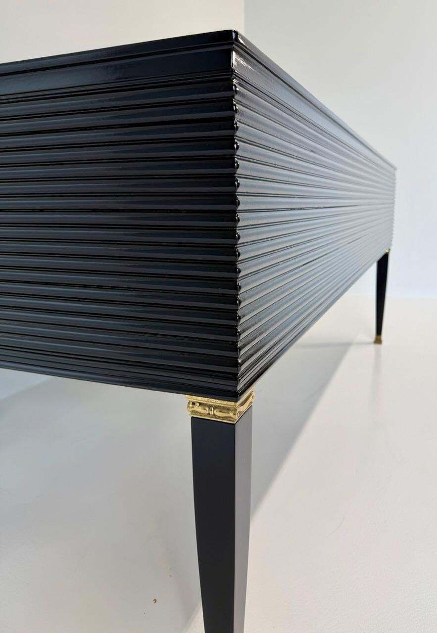 photo vinterior Art Deco Black And Brass Desk, 'Permanente Mobili Cantù', Paolo Buffa, 1950s