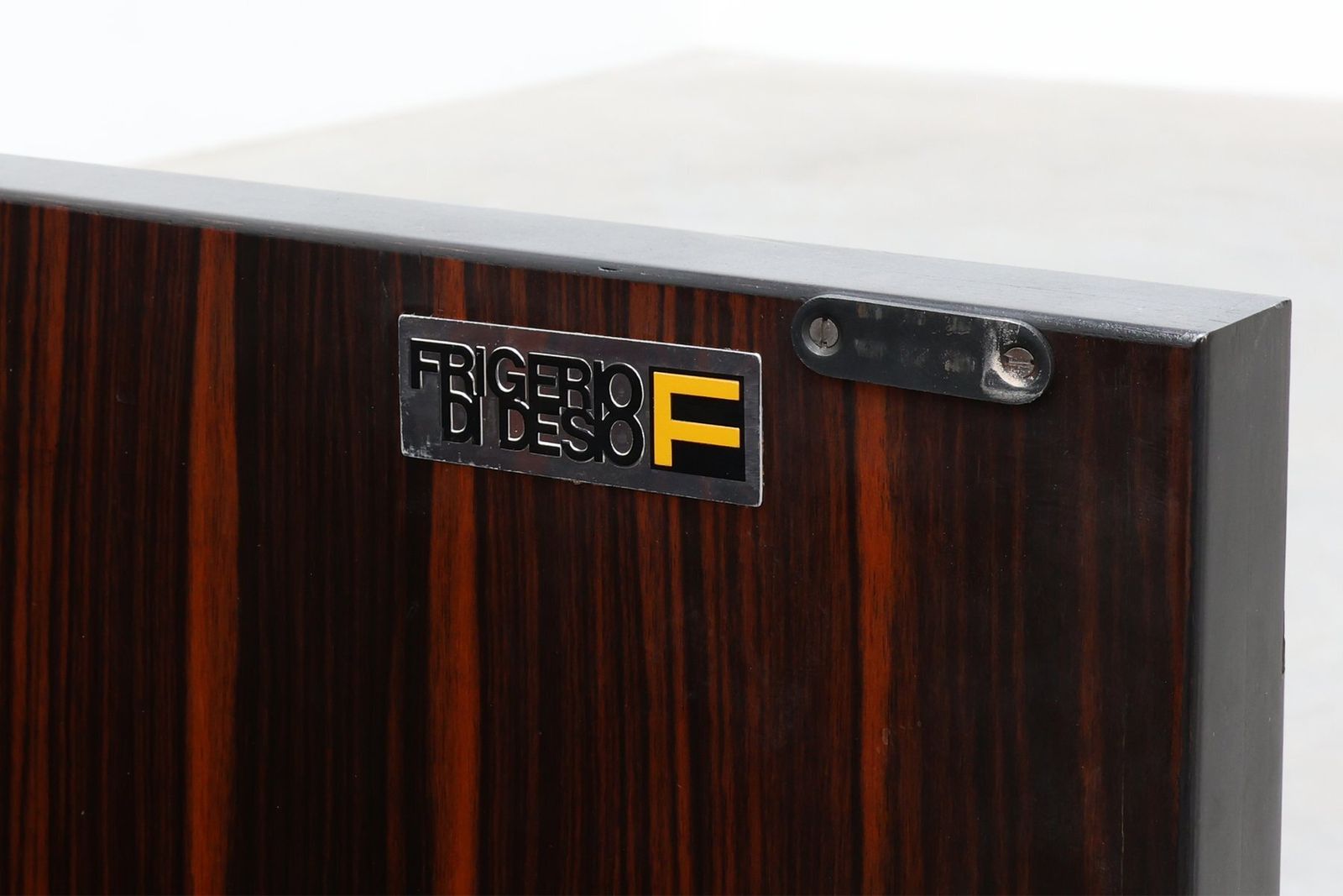 Brutalist Sculptural Wood And Brass Credenza, Italy, 1970s photo buy