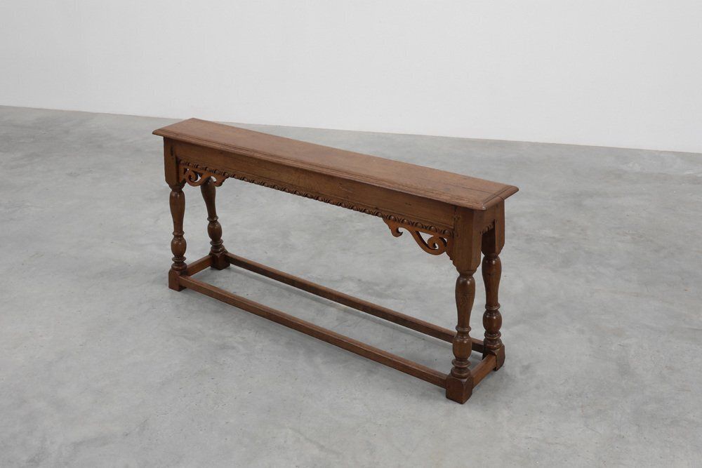 Antique Jacobean Carved Oak Bench, 1600s photo vinterior