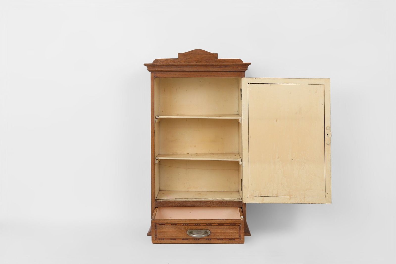 Art Deco Shaving Cabinet In Oak With Mirror, France, 1930s photo buy