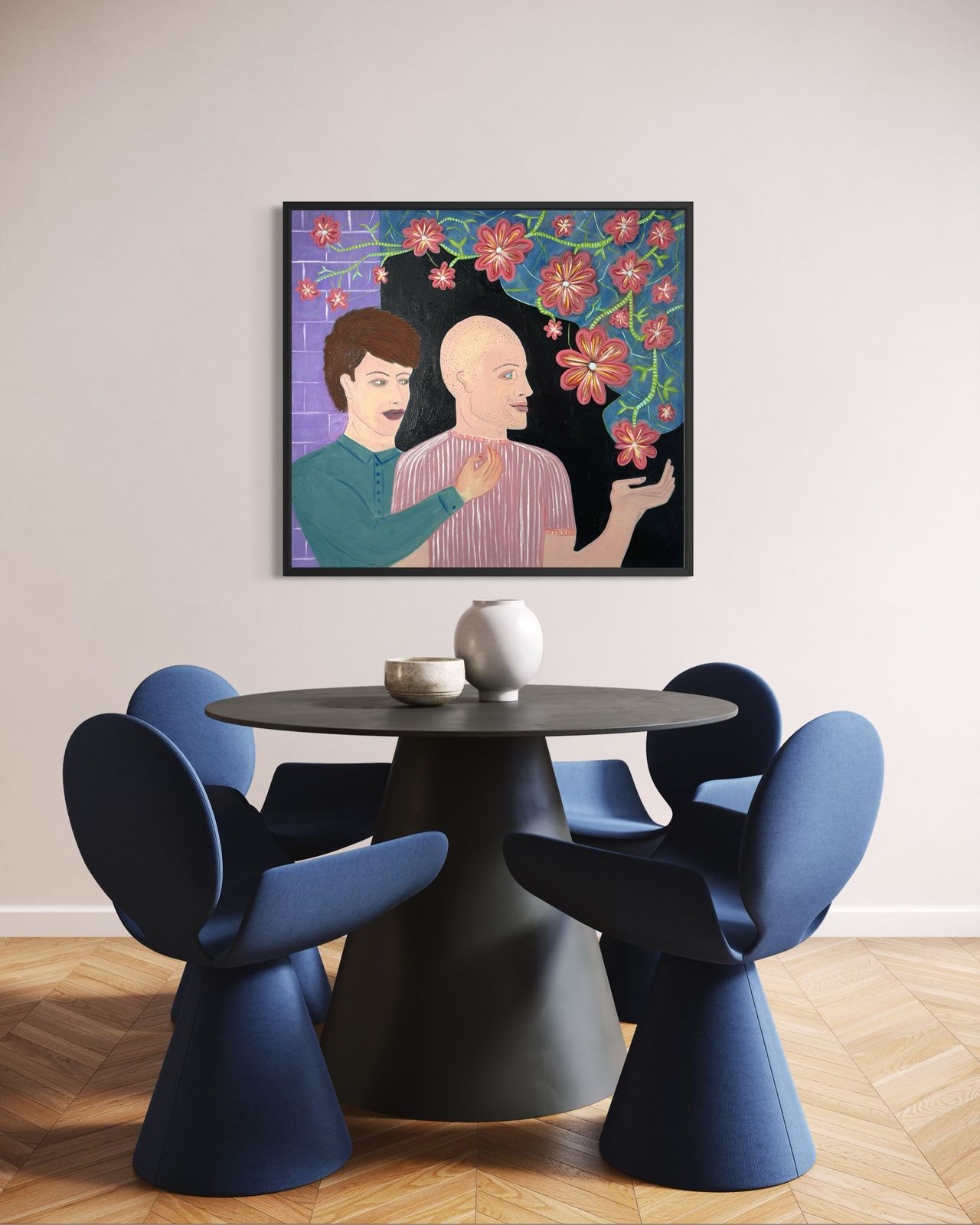 Art Contemporary Lgbtq Figurative Portrait Painting, Oil On Canvas photo