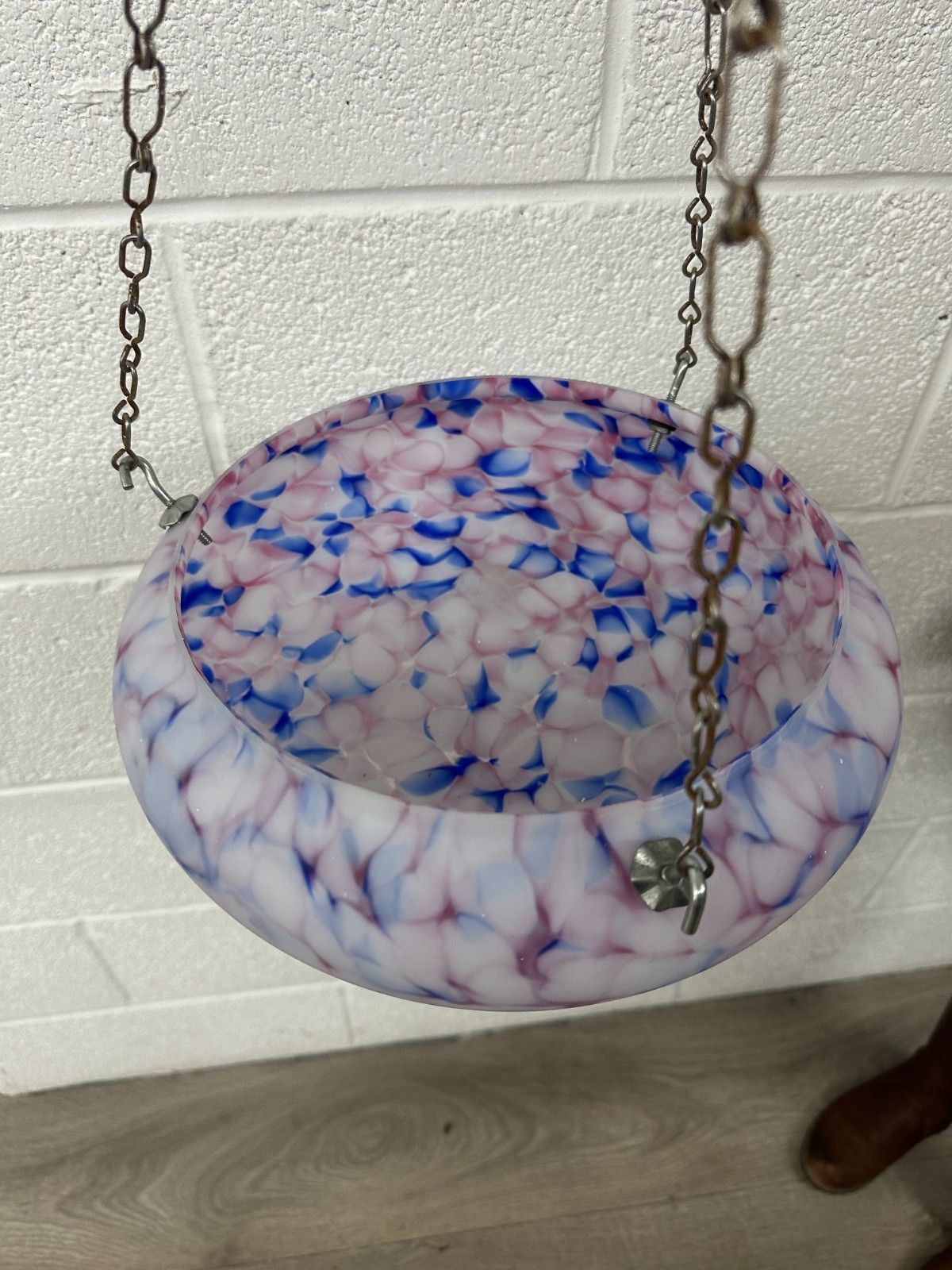Antique Flycatcher Ceiling Light Shade Pendant Plafonnier Art Deco Mottled Glass photo Lighting