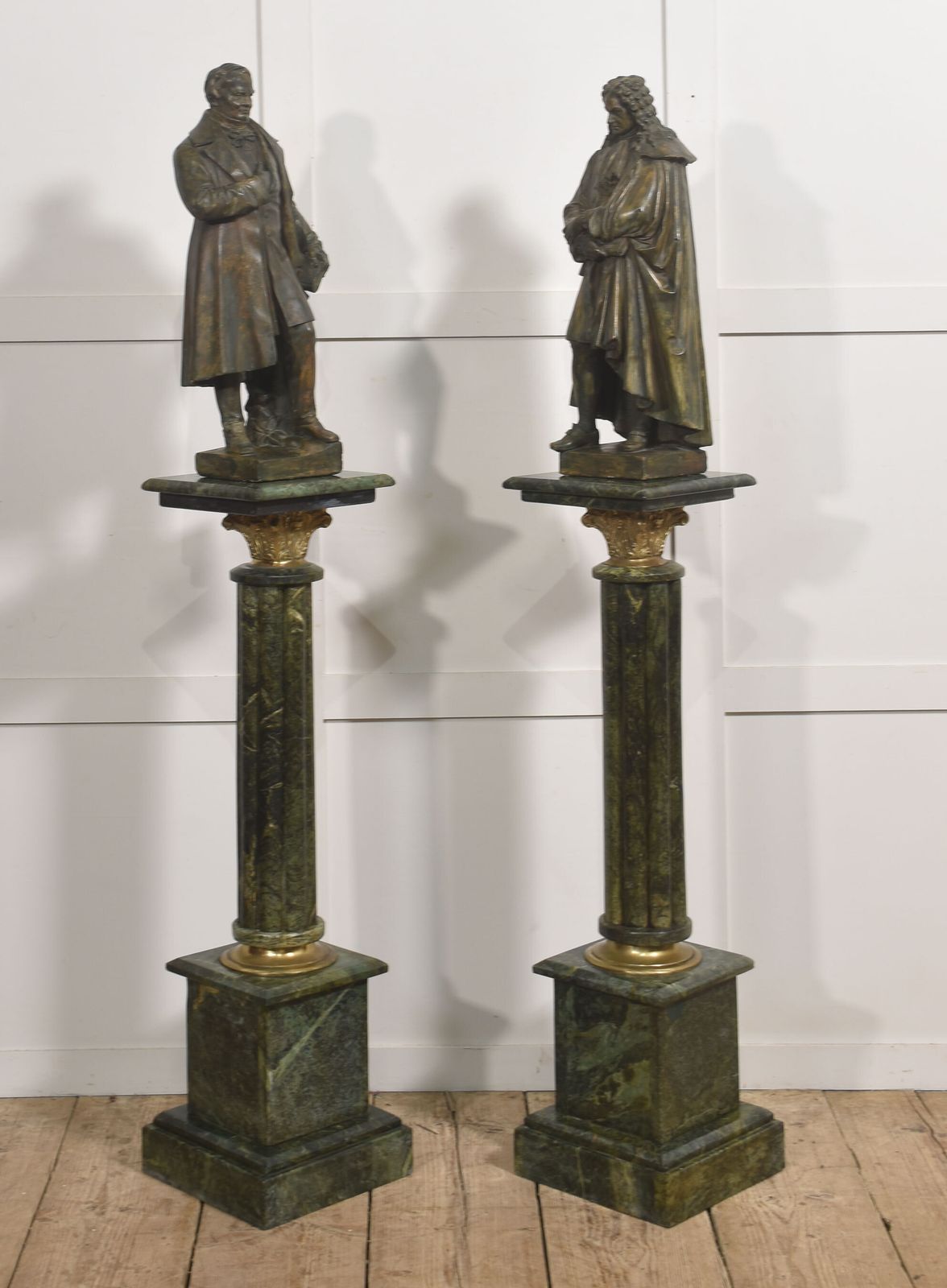 Pair Of Late 19th Century Patinated Chalk Figures By Dopmeier photo furniture