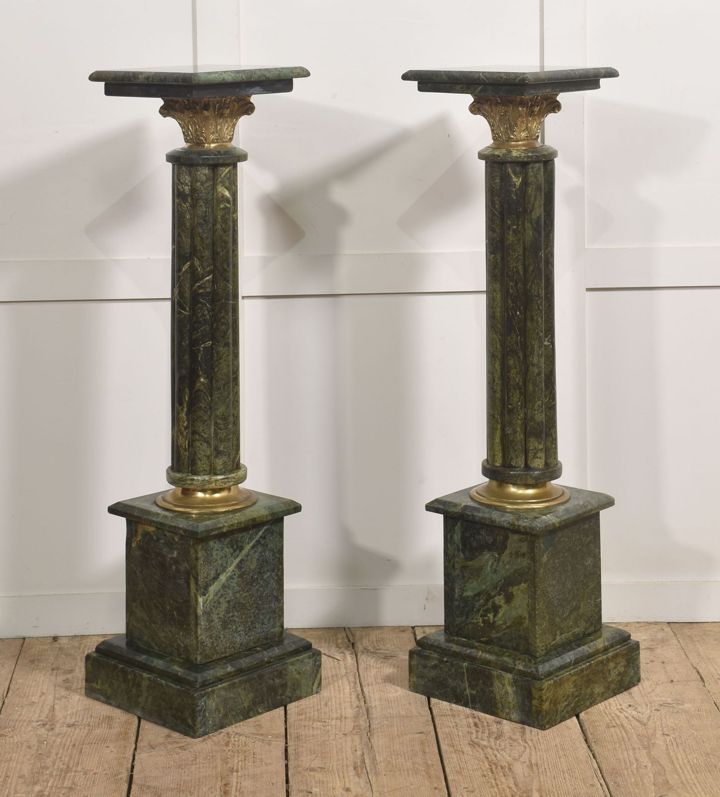 Pair Of Classical Style Verde Antico Marble Pedestals photo furniture