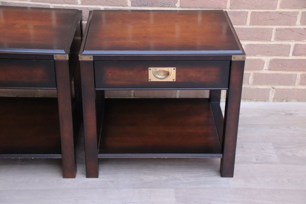 Pair Of Military Campaign Bedside Tables photo 475.0