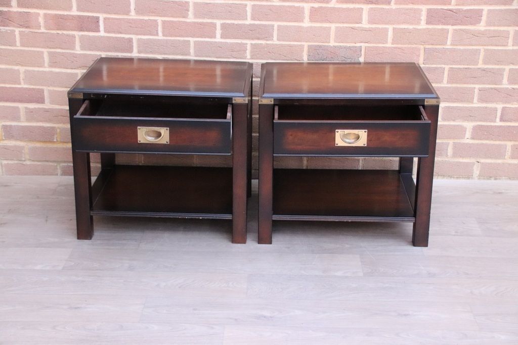 Pair Of Military Campaign Bedside Tables photo vinterior