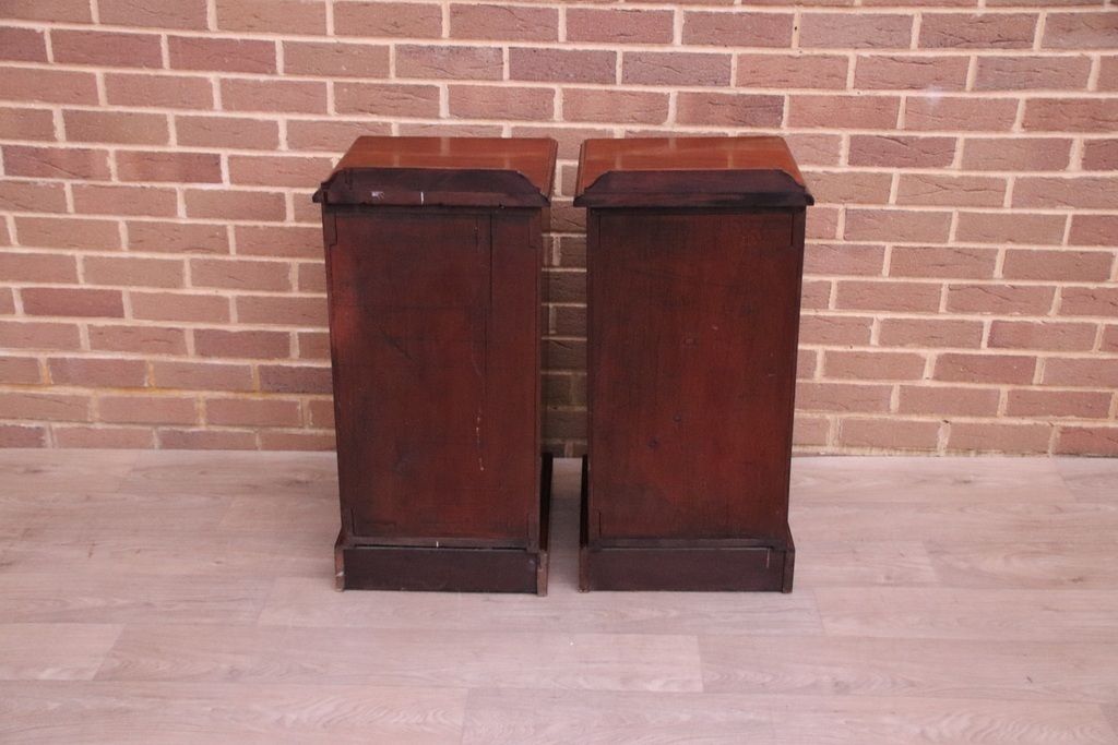 675.0 Pair Of Antique Mahogany Pot Bedside Tables photo