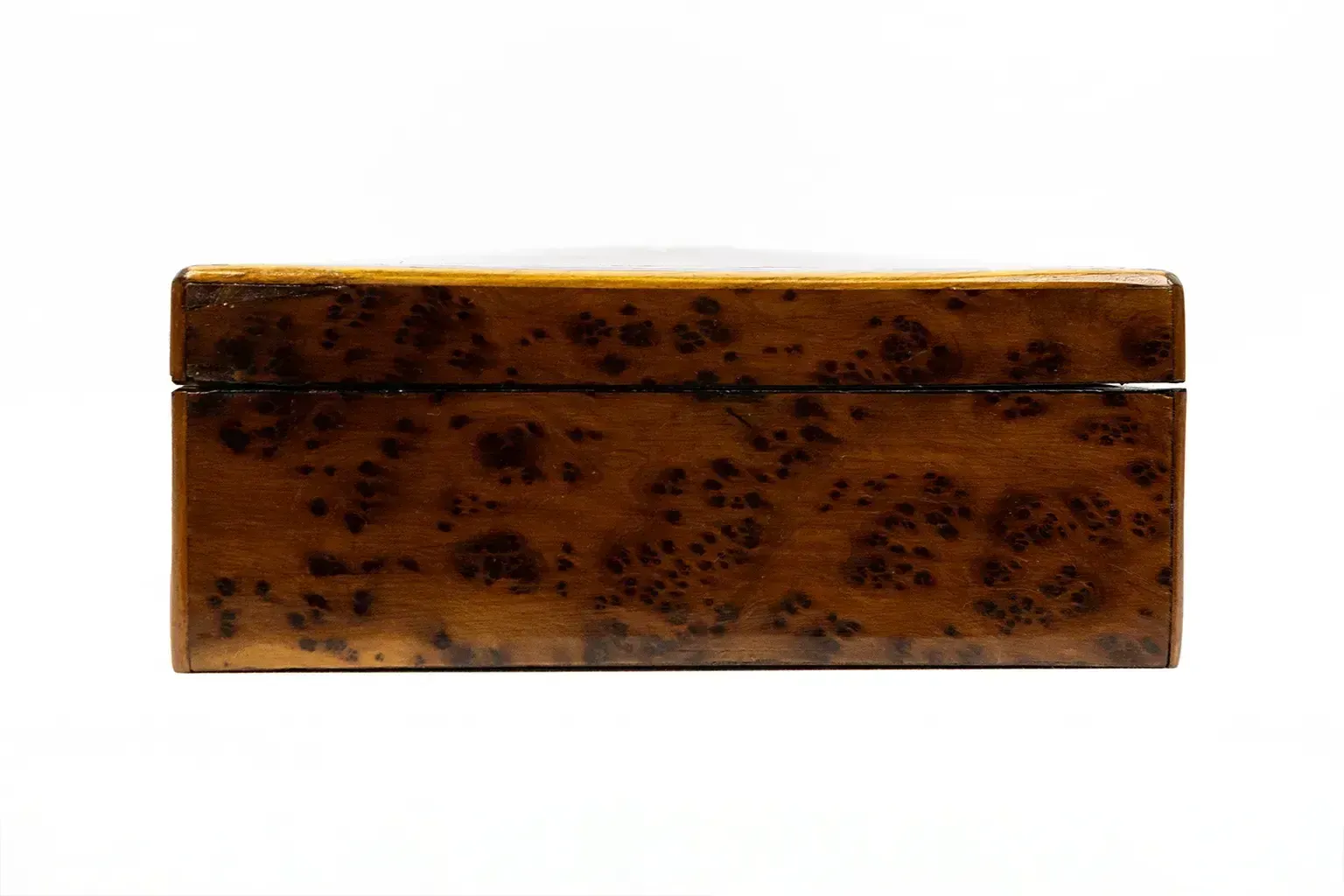 Square Box In Magnifying Glass Wood And Brass Marquetry — Napoleon III, Circa 1860–1880. photo vinterior
