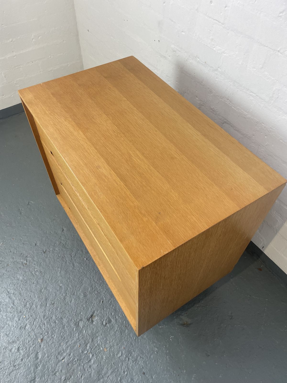 Stag “C” Range Oak 3 Drawer Chest | Mid Century Modern Vintage Storage photo vinterior