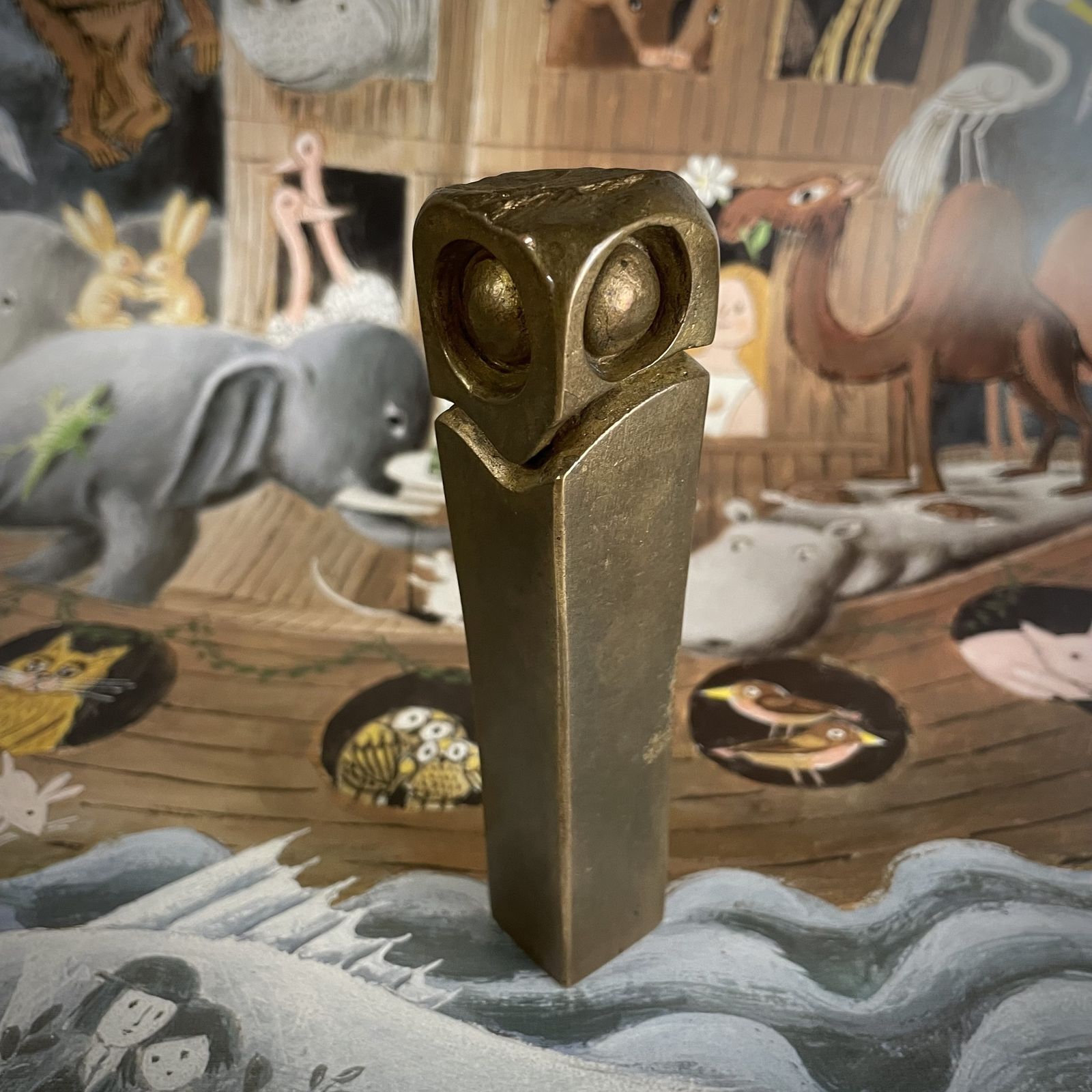 Bronze Owl Sculpture. Guss Wittkamp Foundry. 1960s/70s. photo vinterior