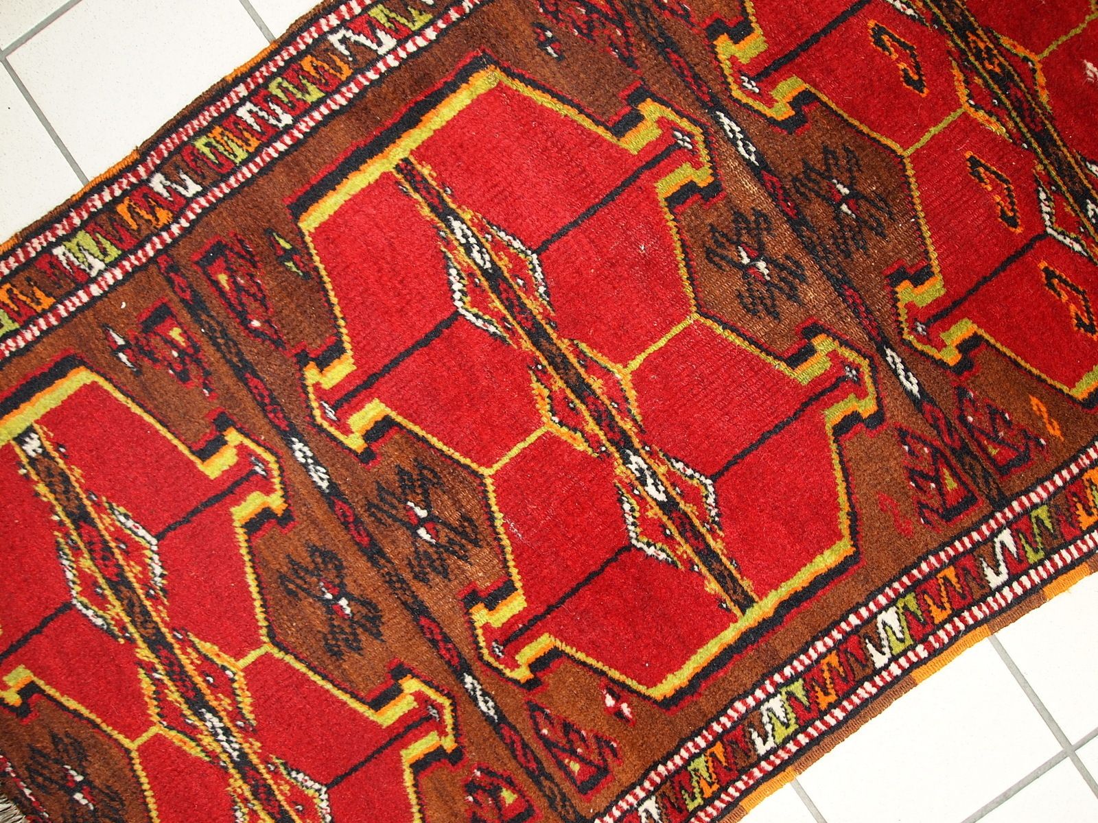 Handmade Antique Turkish Yastik Wool Rug — 2'5" × 6'2" — 1920s photo 310.0