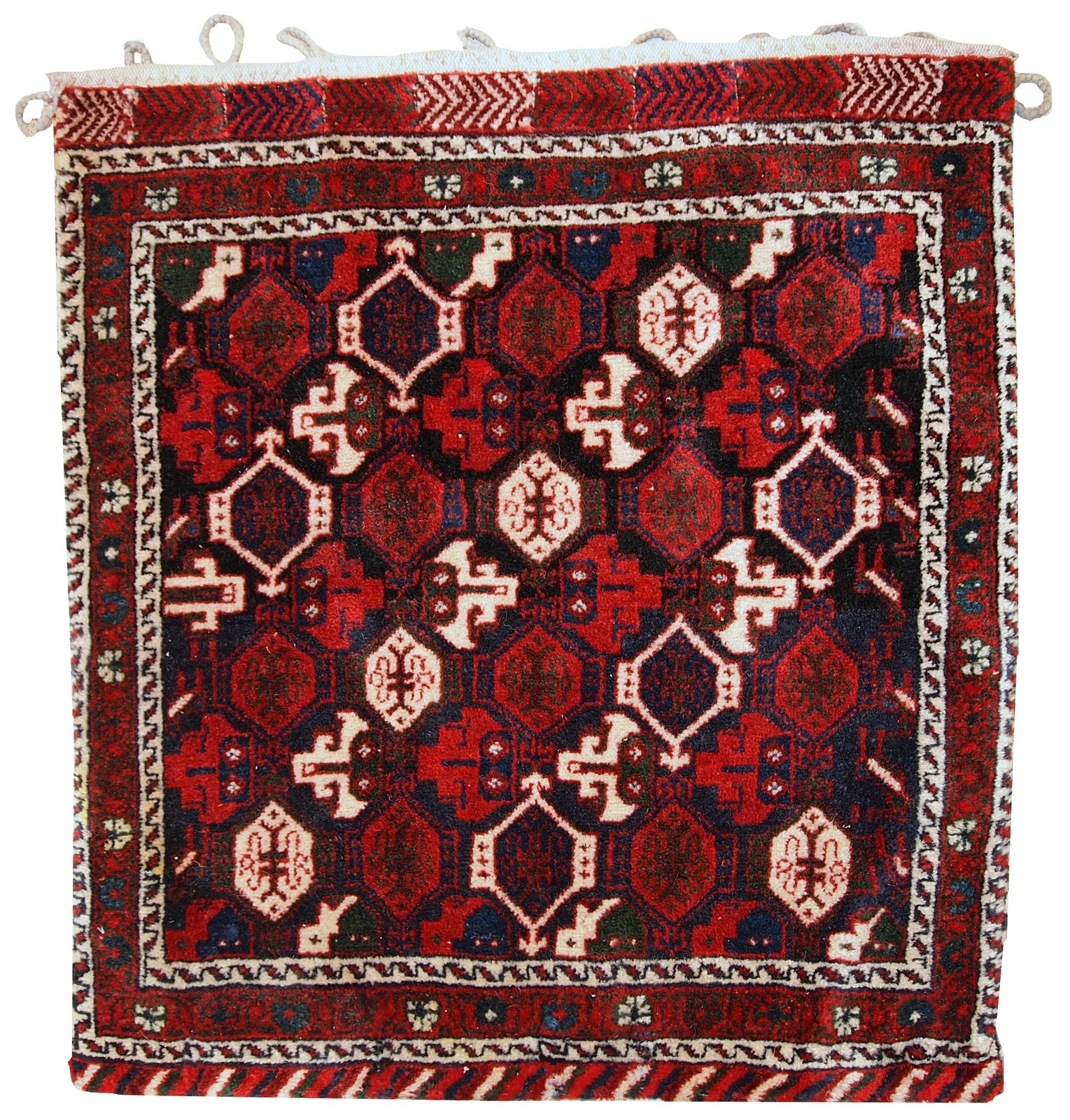 Handmade Vintage Tribal Salt Bag — 1'7" × 1'8" — 1980s