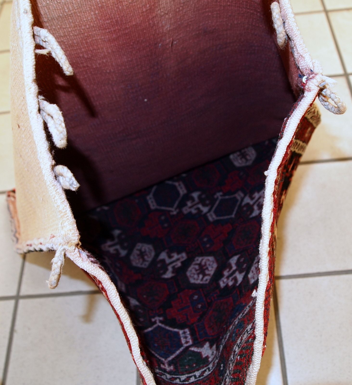 Handmade Vintage Tribal Salt Bag — 1'7" × 1'8" — 1980s photo Textiles