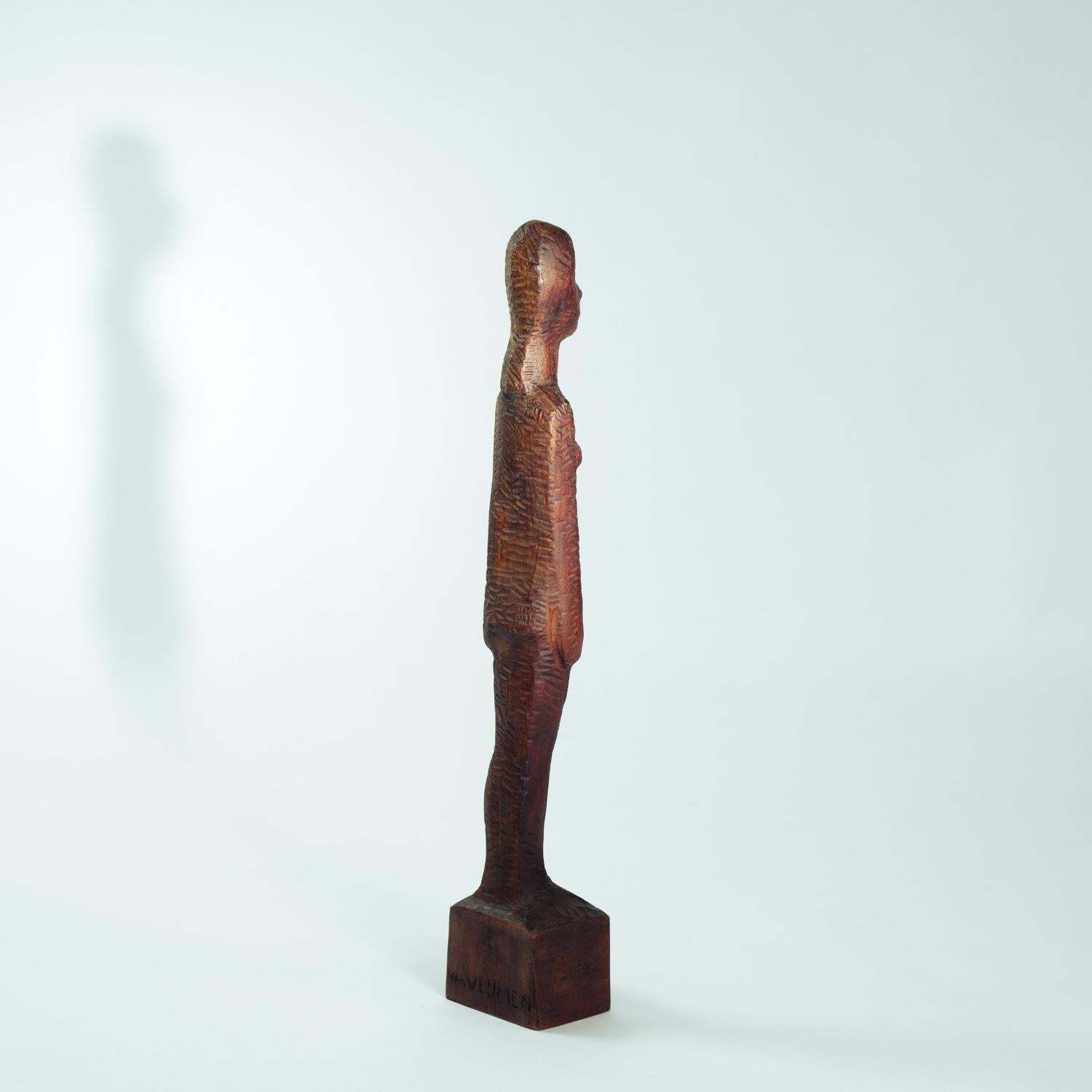 Dutch Brutalist Carved Wood Sculpture Of Womans Figure, Height 95cm, 1970s photo 2051.0