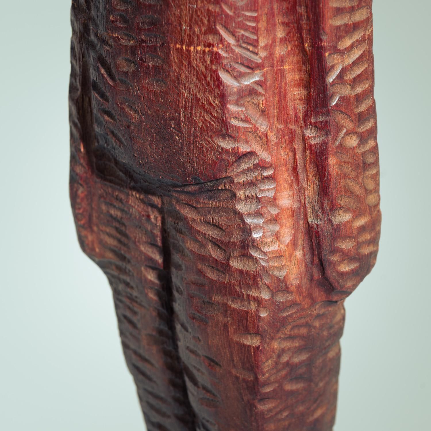 photo furniture Dutch Brutalist Carved Wood Sculpture Of Womans Figure, Height 95cm, 1970s