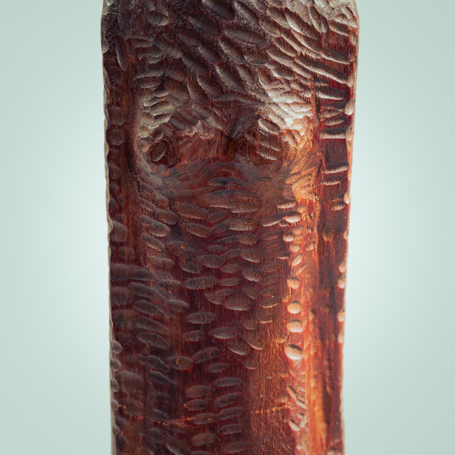 2051.0 Dutch Brutalist Carved Wood Sculpture Of Womans Figure, Height 95cm, 1970s photo