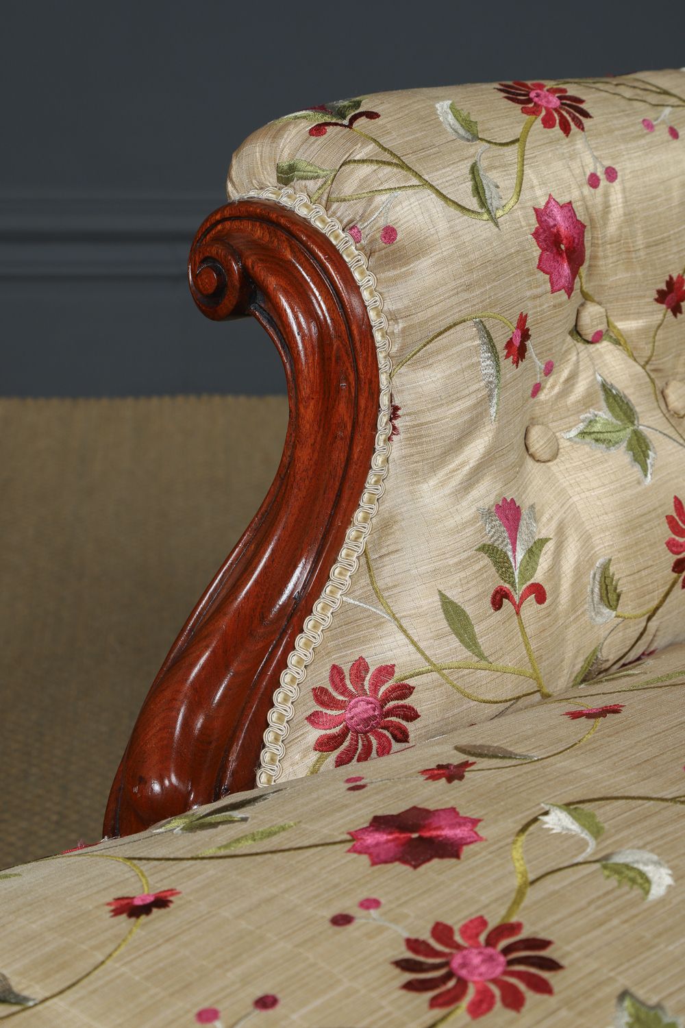 English Victorian Mahogany Upholstered Chaise Longue Sofa Couch Settee (Circa 1860) photo Furniture