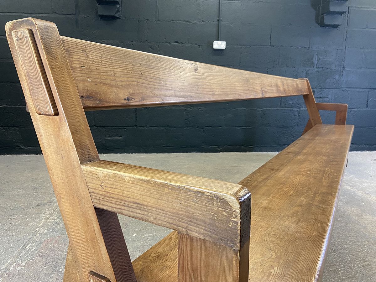 Xl Antique Pine Church Pew From The West Country photo Furniture