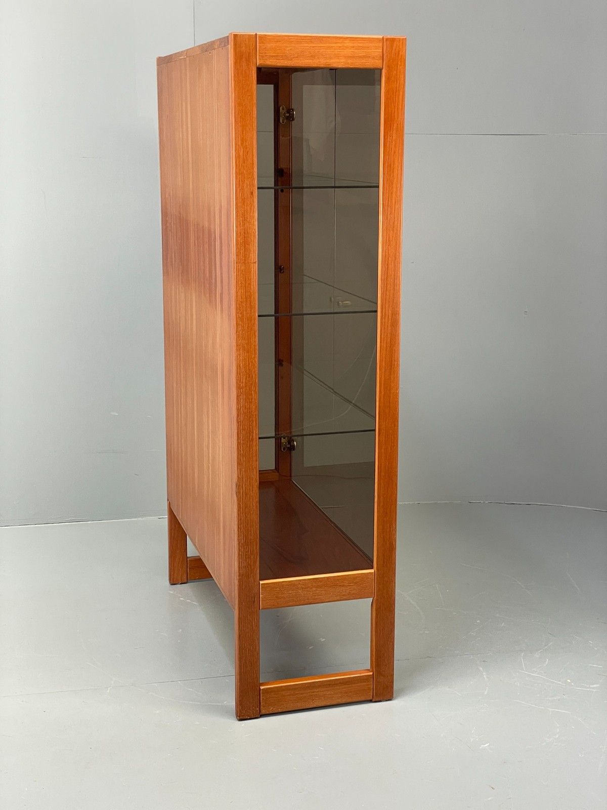 Vintage 1960s Shelving Unit Glazed Solid Teak Turnidge Of London Eb12207 photo 300.0