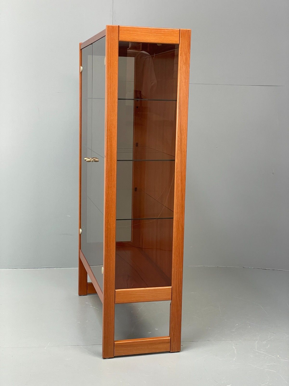 Vintage 1960s Shelving Unit Glazed Solid Teak Turnidge Of London Eb12207 photo buy