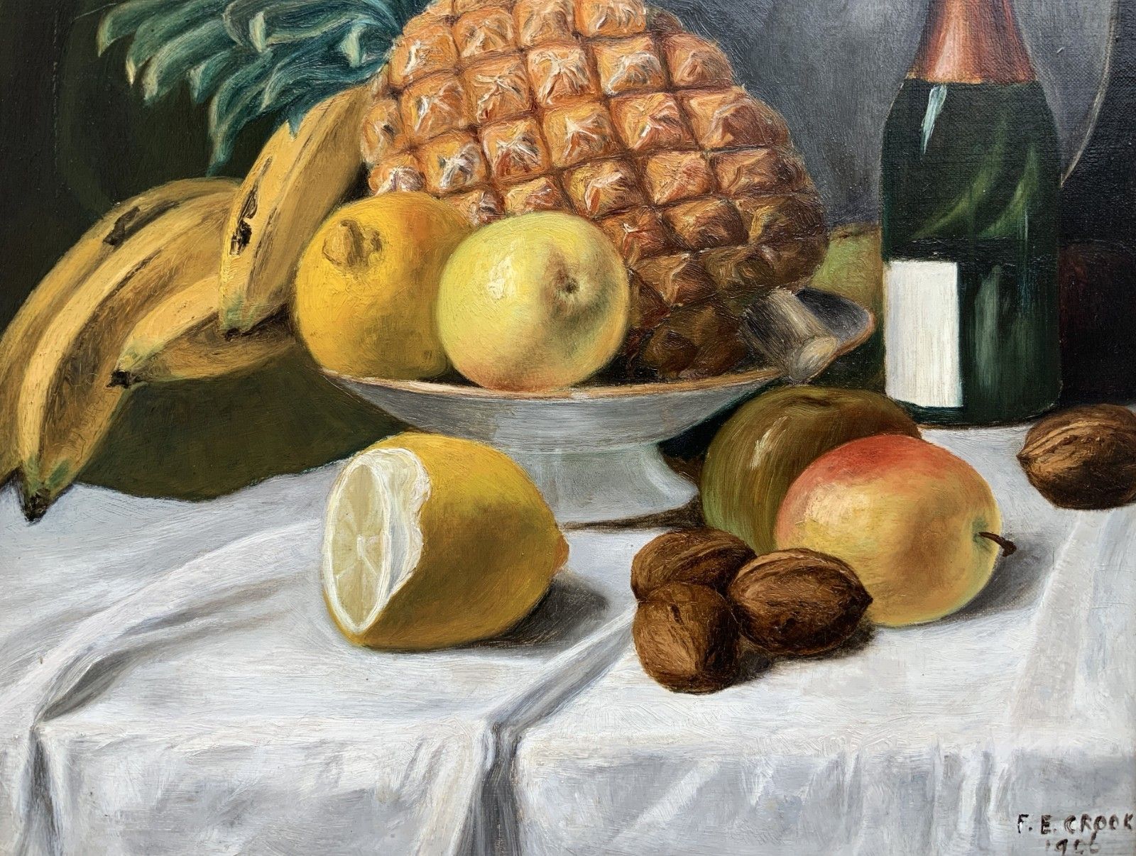 Museum Quality Still Life Oil Painting Edwardian Antique Signed Original (1of2) photo vintage