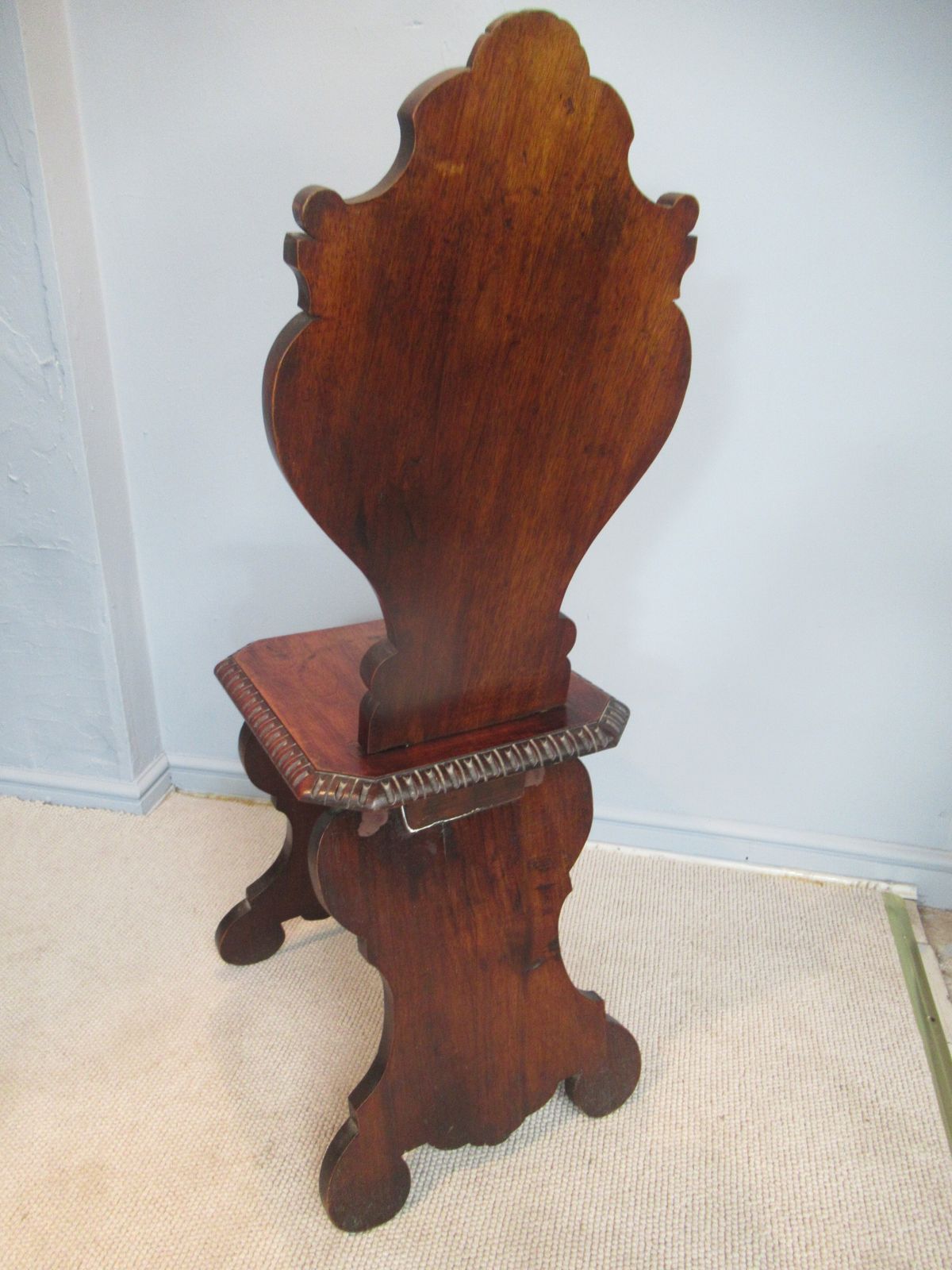 photo for sale A Late Victorian Mahogany Carved Side / Hall Chair