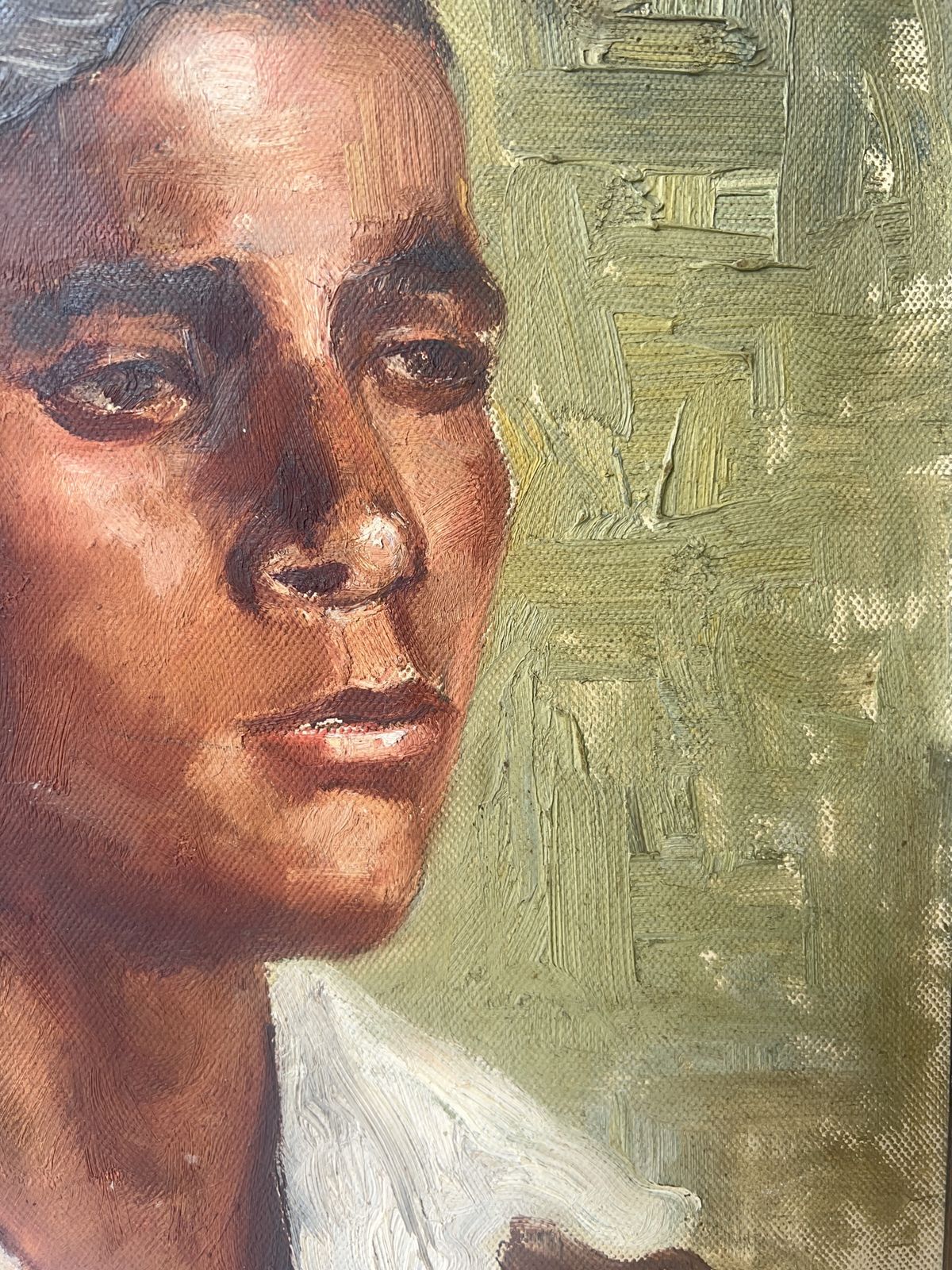 Antique Oil Portrait Painting, Signed & Dated 1919 photo Art