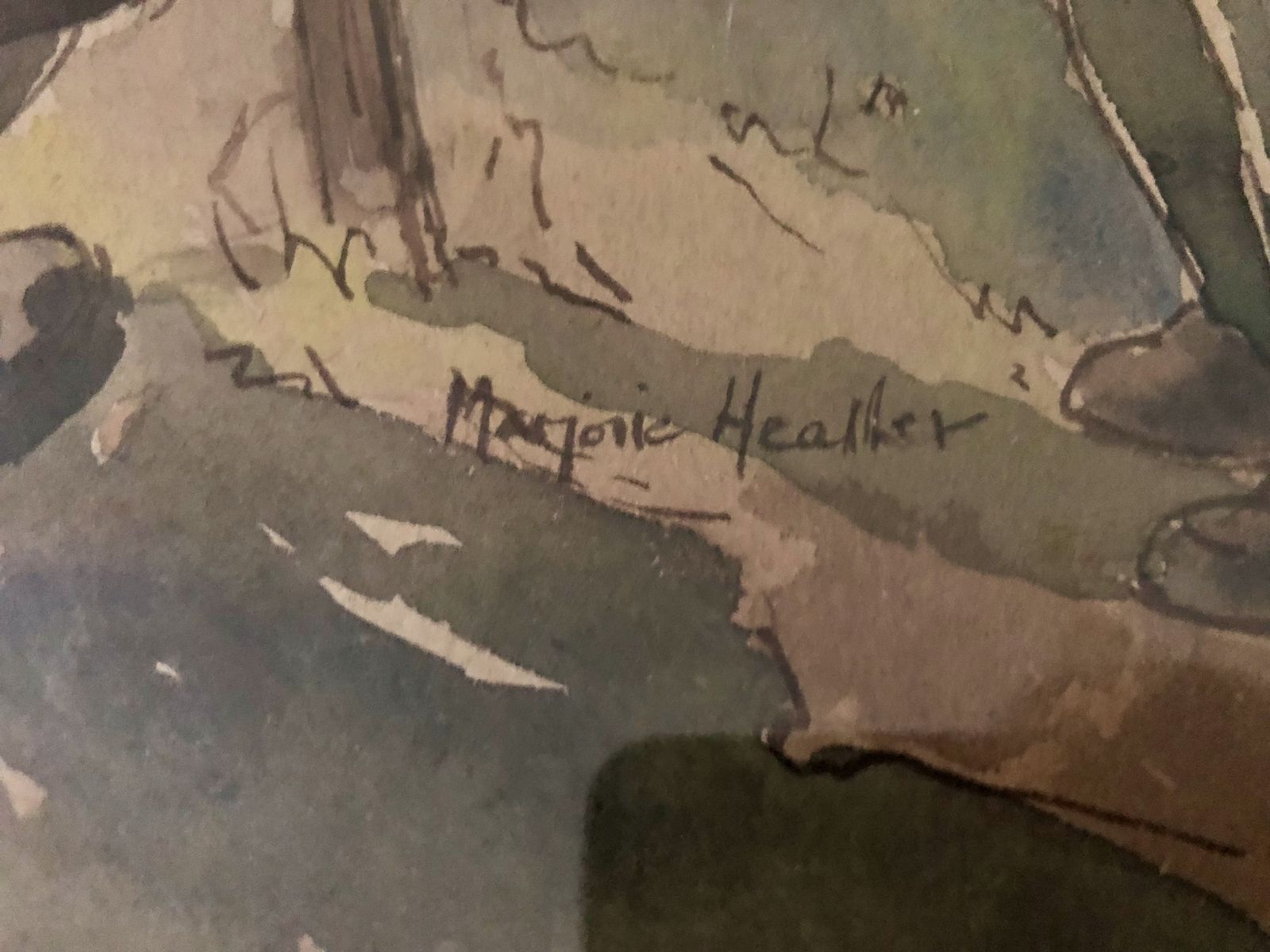 Watercolour, Marjorie Heather, Mid Century Modern photo 239.0