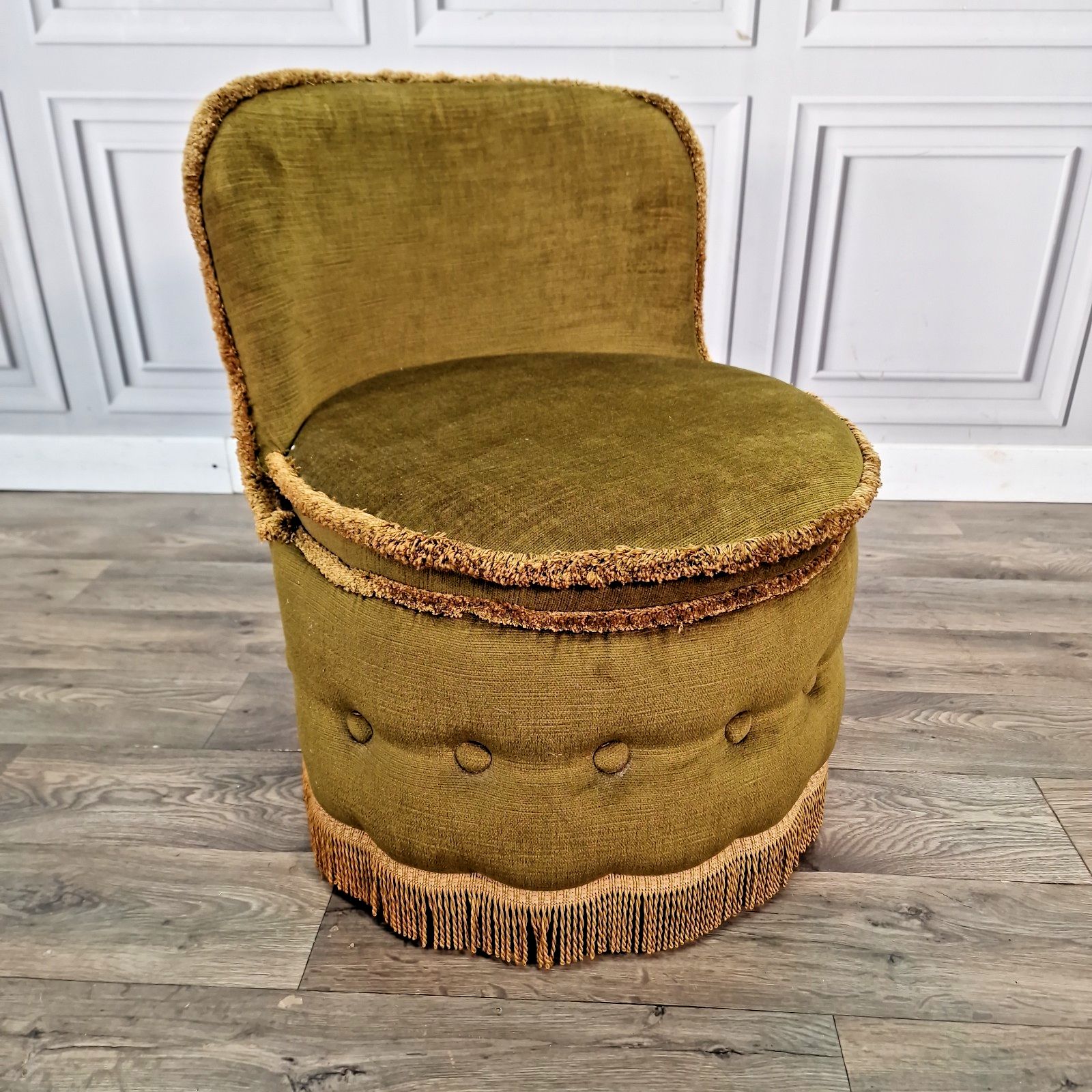 Vintage Sherborne Nursing Chair Upholstered Bedroom Cocktail Dressing Seat Mcm