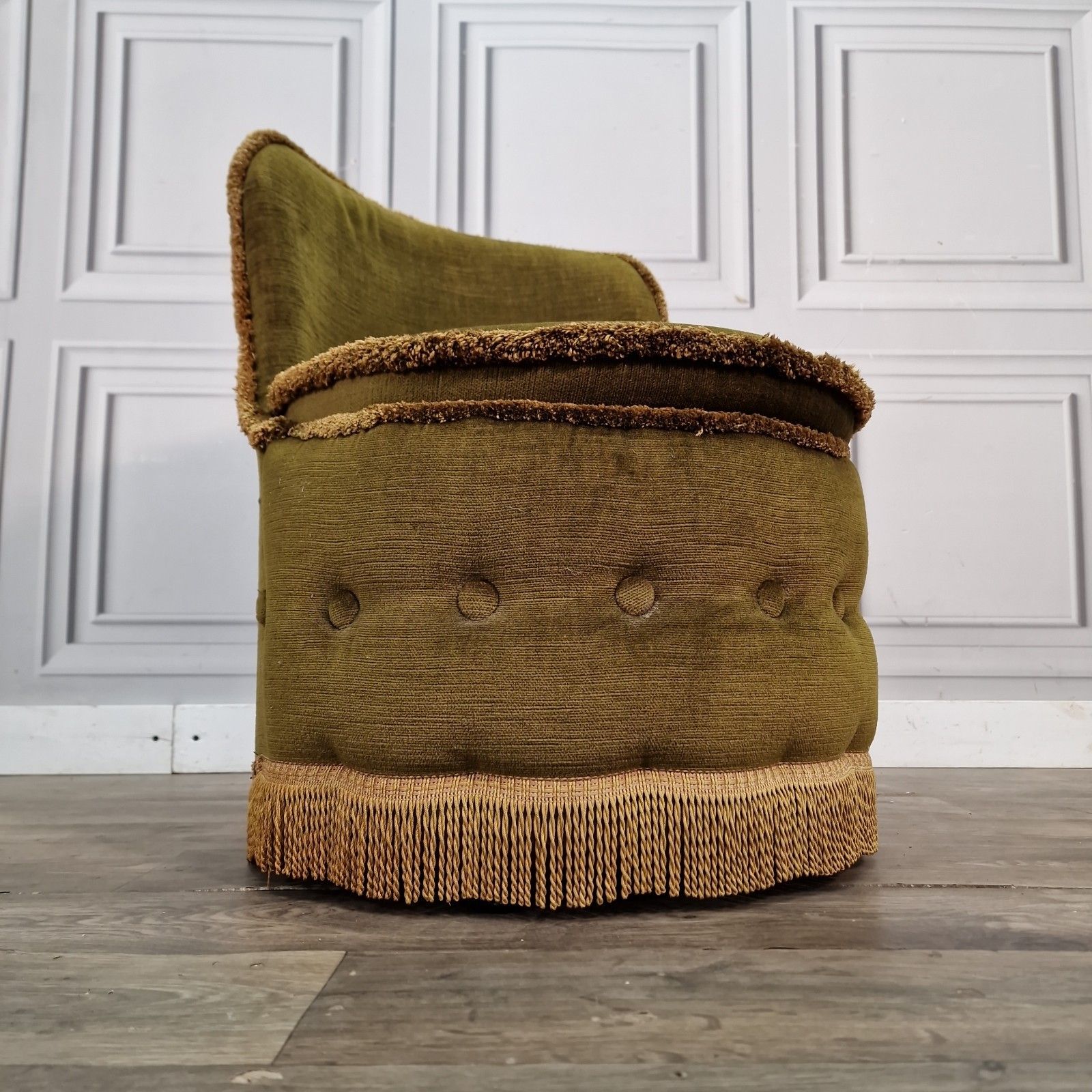 Vintage Sherborne Nursing Chair Upholstered Bedroom Cocktail Dressing Seat Mcm photo for sale