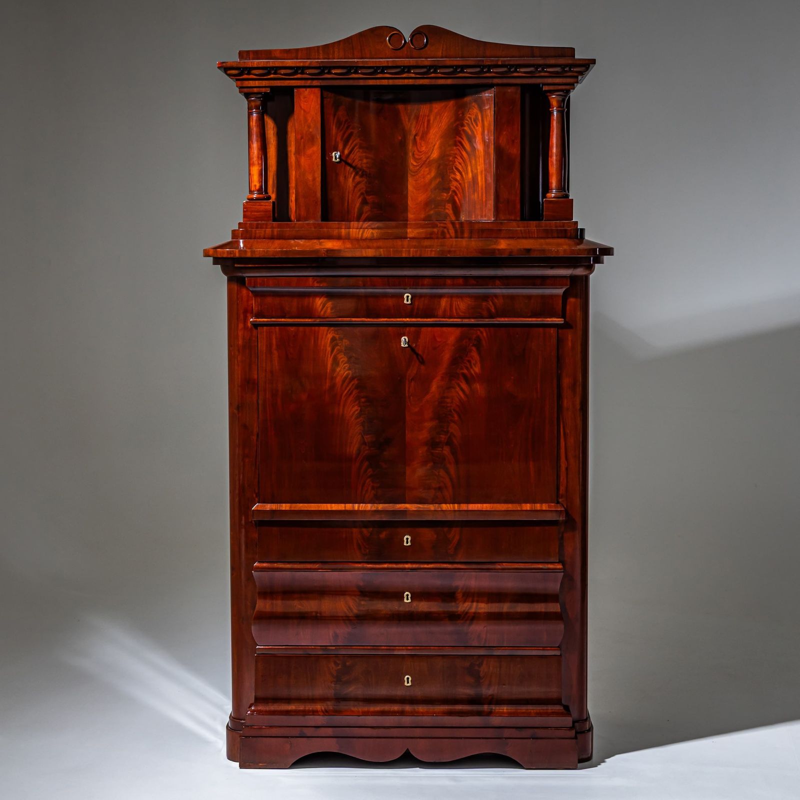 Biedermeier Mahogany Secretary Cabinet, Circa 1830 photo Furniture