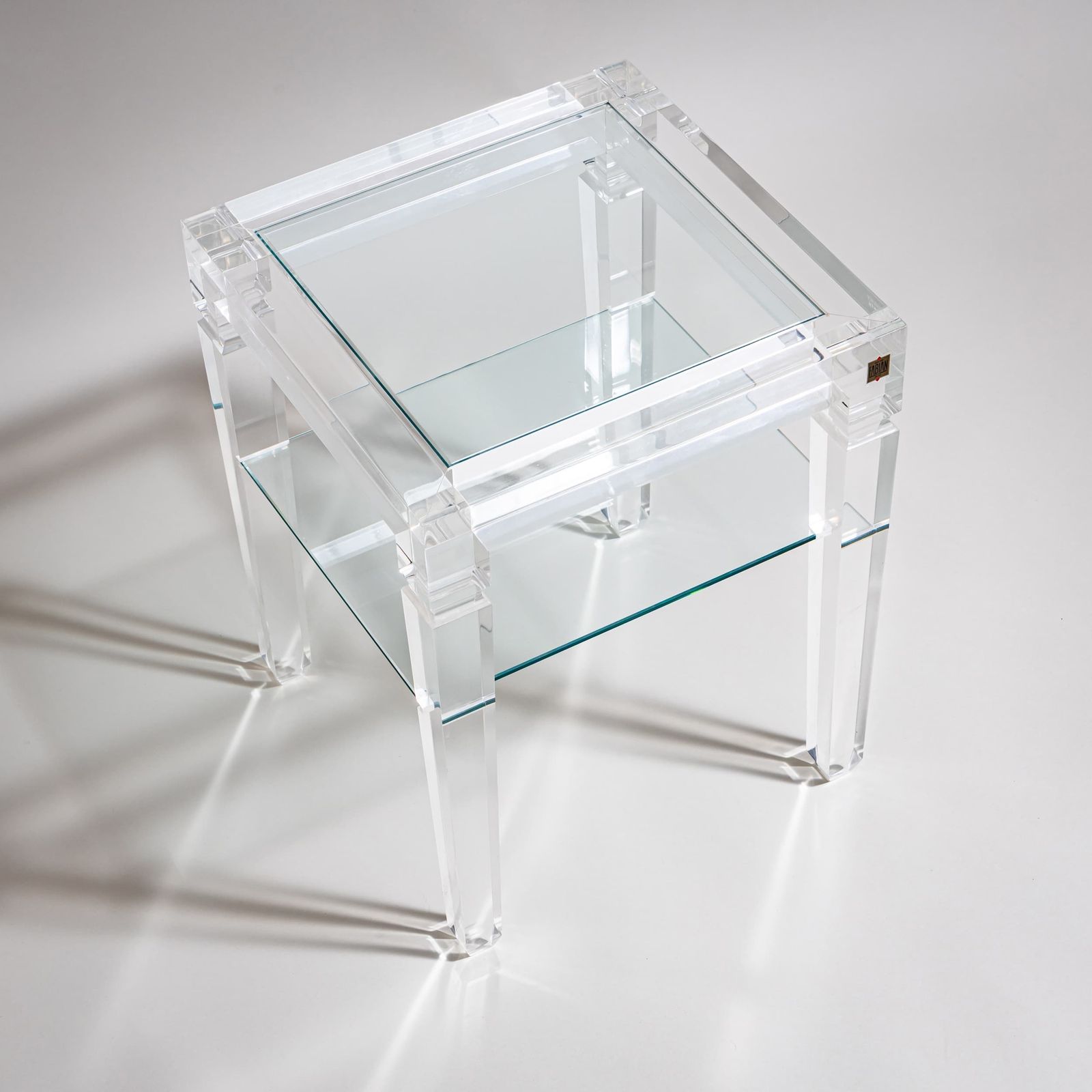photo furniture Paar bijzettafels in plexiglas van Fabianart, Rome / Italië, eind 20e eeuw