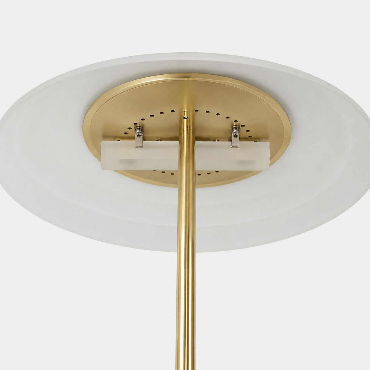 Moderne tafellamp, jaren 1980 | Dimbaar | Messing en glas photo furniture