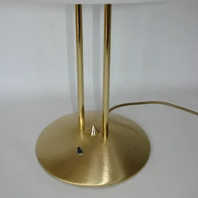Moderne tafellamp, jaren 1980 | Dimbaar | Messing en glas photo 108.97