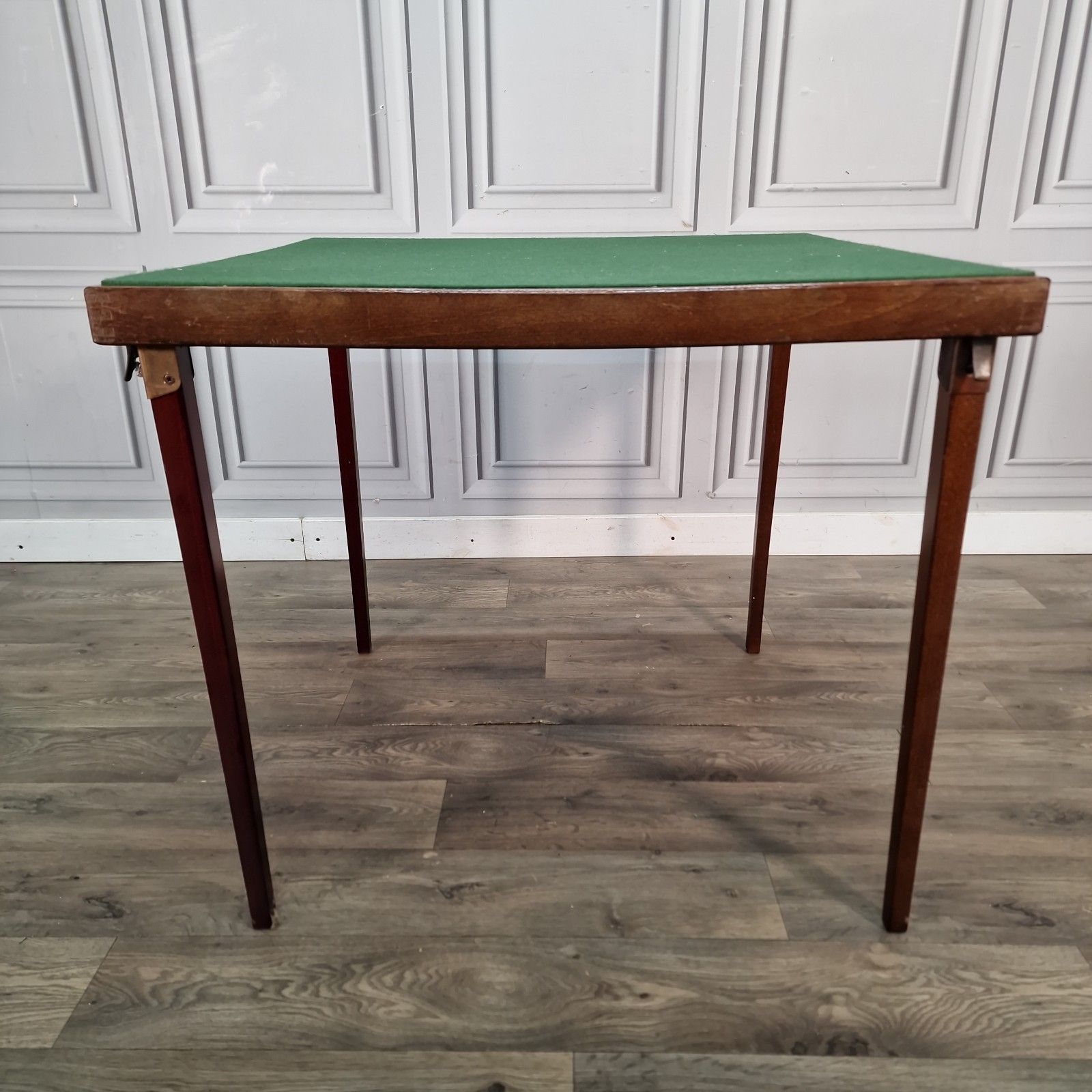 Vintage Folding Games Table Green Baize Card Wooden "Vono" Foldaway Table Retro photo Furniture