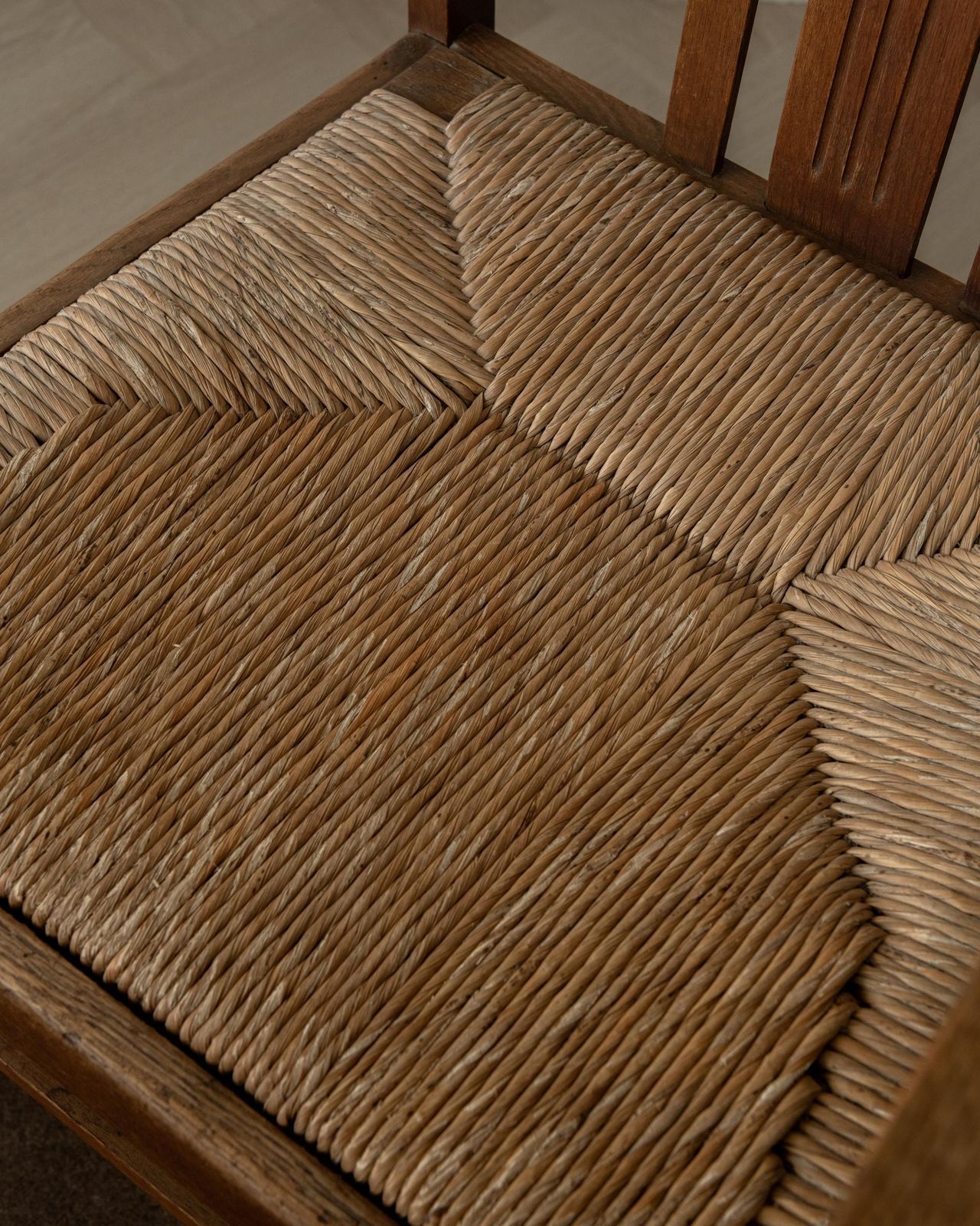 photo buy Dutch Art Deco Oak And Rush Armchair Amsterdam School, Netherlands, 1920s