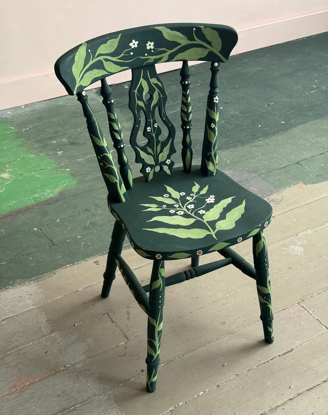 Two Hand Painted Folk Art Chairs photo furniture