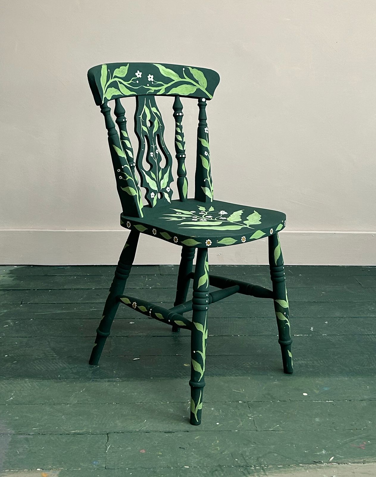 Two Hand Painted Folk Art Chairs photo for sale